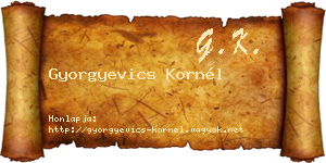 Gyorgyevics Kornél névjegykártya